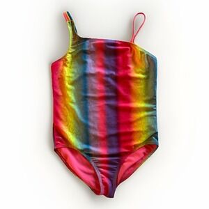 Wonder Nation Girls One Piece Swimsuit Large (10-12) Rainbow Mermaid Cute Straps